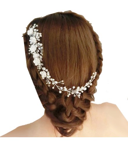 HA060 - White Floral Hair pin